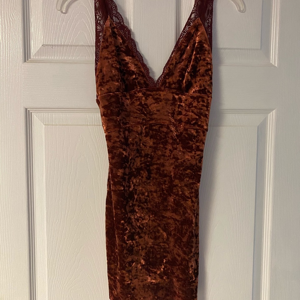 Free people maroon velvet dress